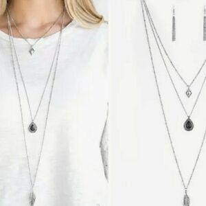 Elegant Silver Layered Necklace Set